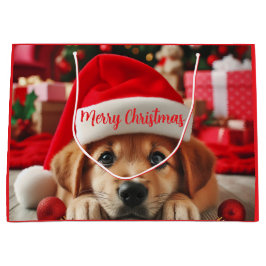 Kleiner Helfer-Welpe des Weihnachtsmanns Große Geschenktüte