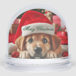 Kleiner Helfer-Welpe des Weihnachtsmanns Schneekugeln