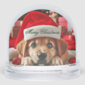 Kleiner Helfer-Welpe des Weihnachtsmanns Schneekugeln (Rückseite)