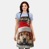Kleiner Helfer-Welpe des Weihnachtsmanns Schürze (Getragen)