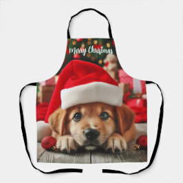 Kleiner Helfer-Welpe des Weihnachtsmanns Schürze