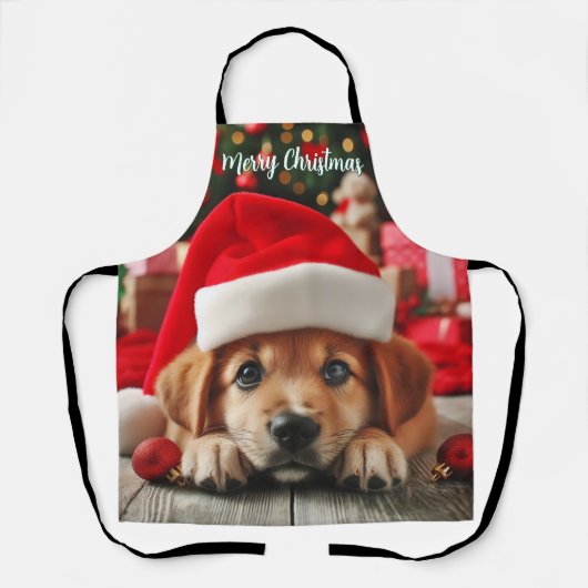 Kleiner Helfer-Welpe des Weihnachtsmanns Schürze (Vorderseite)