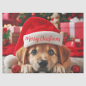 Kleiner Helfer-Welpe des Weihnachtsmanns Seidenpapier (Vorderseite)