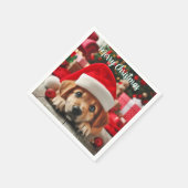 Kleiner Helfer-Welpe des Weihnachtsmanns Serviette (Ecke)