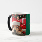 Kleiner Helfer-Welpe des Weihnachtsmanns Verwandlungstasse (Vorderseite Links)