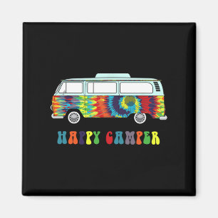 Kleiner Hippie-Vintage-Bus Süßes Tie-Dye-Camper-T- Magnet