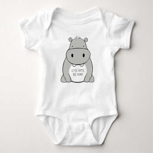 Kleiner Hippo, großes Herz. Baby Strampler (Vorderseite)