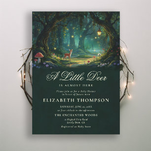 Kleiner Hirsch Verzauberter Waldhain Babyparty Einladung