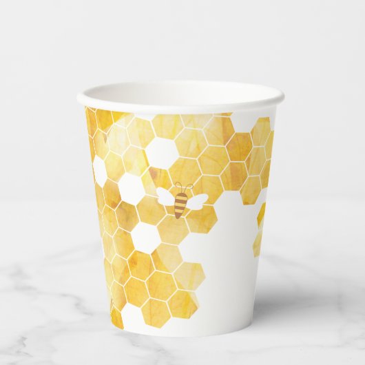Kleiner Honig auf dem Weg Bee Baby Dusche Monogram Pappbecher (Vorderseite)