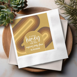 Kleiner Honig auf dem Weg Retro Stripes Babydusche Serviette
