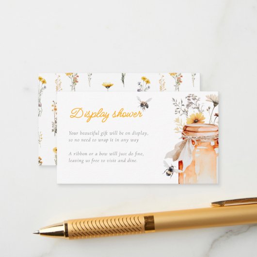 Kleiner Honig auf der Display-Dusche Begleitkarte (Vorderseite/Rückseite Beispiel)