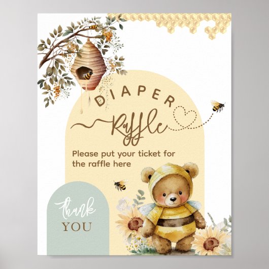 Kleiner Honigbienenwüstenduschendusche Poster (Vorne)