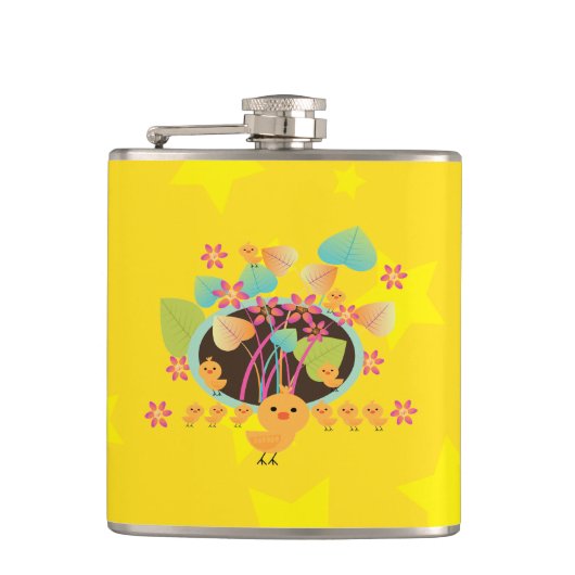 Kleiner Hühnerspass Flachmann (Vorderseite)