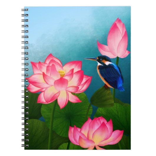 Kleiner Hummingvogel und große Blume Notizblock (Vorderseite)