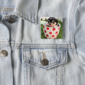 Kleiner Hund in der Tasse Button (Beispiel)