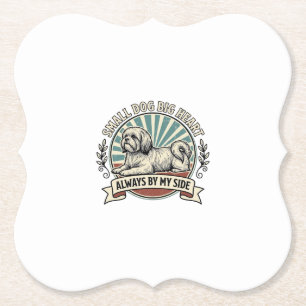 Kleiner-Hund-Liebhaber-Shirt Vintage gravierter Be Untersetzer
