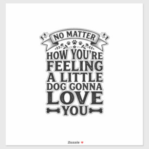Kleiner Hund Liebt Dich Vintage-Typografie-Design_ Aufkleber