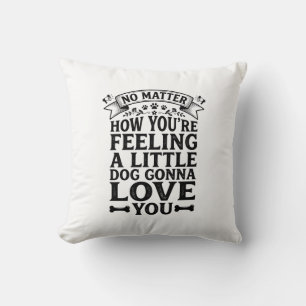 Kleiner Hund Liebt Dich Vintage-Typografie-Design_ Kissen