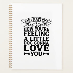 Kleiner Hund Liebt Dich Vintage-Typografie-Design_ Planer