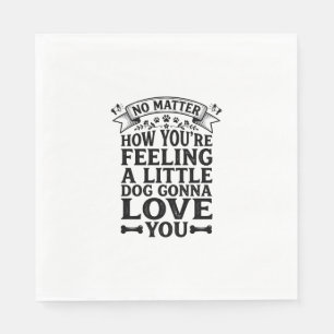 Kleiner Hund Liebt Dich Vintage-Typografie-Design_ Serviette