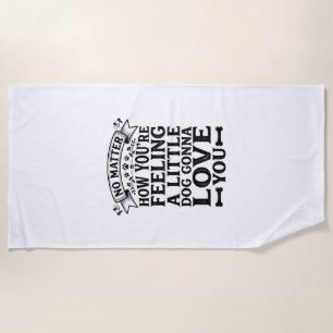 Kleiner Hund Liebt Dich Vintage-Typografie-Design_ Strandtuch