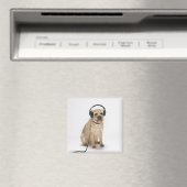 Kleiner Hund mit Kopfhörer Magnet (In Situ (Geschirrspüler))