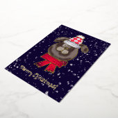 Kleiner Hund mit Strickmütze und Schal Folieneinladung (Gedreht)