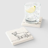 Kleiner Hund Steinuntersetzer (Seitenansicht)