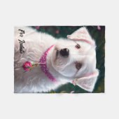 Kleiner Hund und Rose Fleecedecke (Vorderseite (Horizontal))