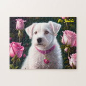 Kleiner Hund und Rose Puzzle (Horizontal)