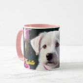 Kleiner Hund und Rose Tasse (Vorderseite Links)