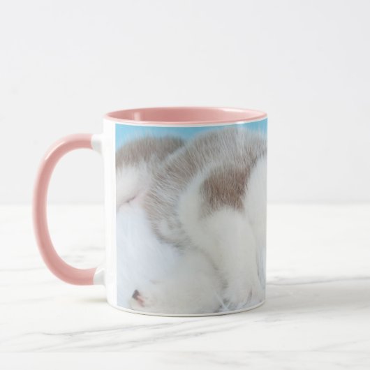 Kleiner Husky-Welpe auf einer Blankette Tasse (Links)
