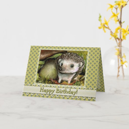 Kleiner Igel Karte (Gelbe Blume)