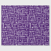 KLEINER Individuelle Name mit Schneeflocken Geschenkpapier (Flach)