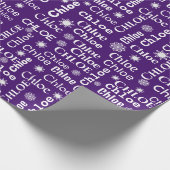 KLEINER Individuelle Name mit Schneeflocken Geschenkpapier (Ecke)