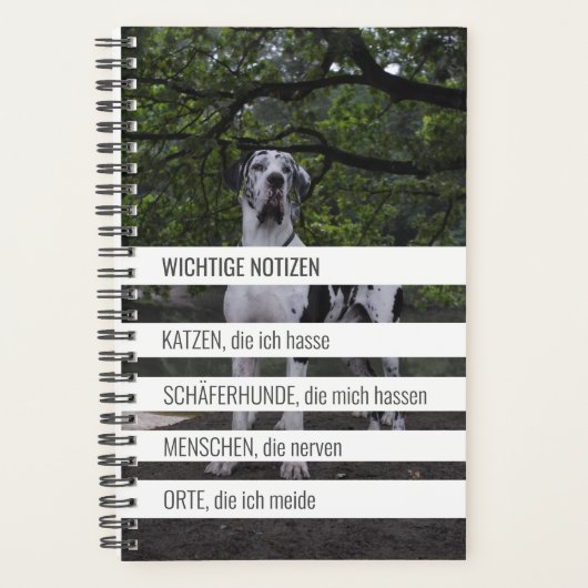 Kleiner ironischer Planer mit Doggen (Vorderseite)