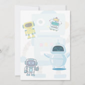 Kleiner ist auf dem Weg zu Robo Spielzeug Babydusc Einladung (Rückseite)