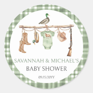 Kleiner Jäger Baby Shower Runder Aufkleber