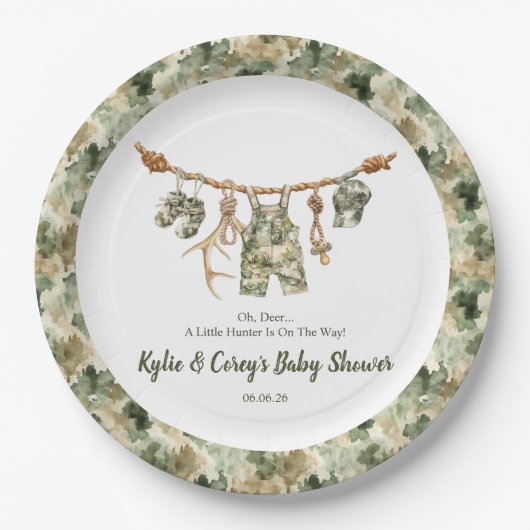 Kleiner Jäger Ente oder Hirsch Jagd Tarngeschichte Pappteller (Vorderseite)