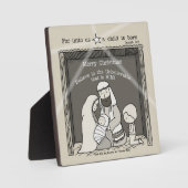 Kleiner Junge an der Manger-Merry-Weihnachtsfeier Fotoplatte (Vorderseite)