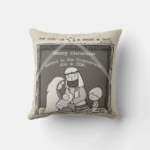 Kleiner Junge an der Manger-Merry-Weihnachtsfeier Kissen (Rückseite)