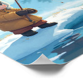 Kleiner Junge beim Eisfischen Poster (Ecke)