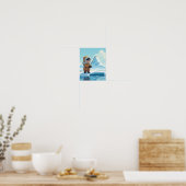 Kleiner Junge beim Eisfischen Poster (Küche)