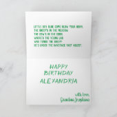 Kleiner Junge blauer Bauernspass Kinder Fab farben Karte (Innenseite)