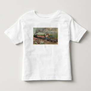 Kleiner Junge, der Geld im Zug abpumpt Kleinkind T-shirt