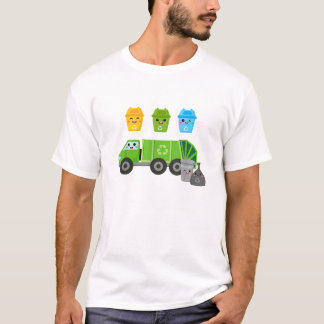 Kleiner Junge, der Müllabfuhrtag liebt T-Shirt