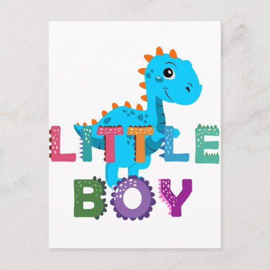 Kleiner Junge Dino Postkarte (Vorderseite)