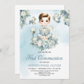 Kleiner Junge Formal Kleidung heilige Bibel blau B Einladung (Vorne/Hinten)