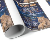 Kleiner Junge gestern Freunde heute Löwe Mama zu S Geschenkpapier (Rolleneckpunkt)