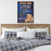 Kleiner Junge gestern Freunde heute Löwe Mama zu S Leinwanddruck (Insitu (Schlafzimmer))